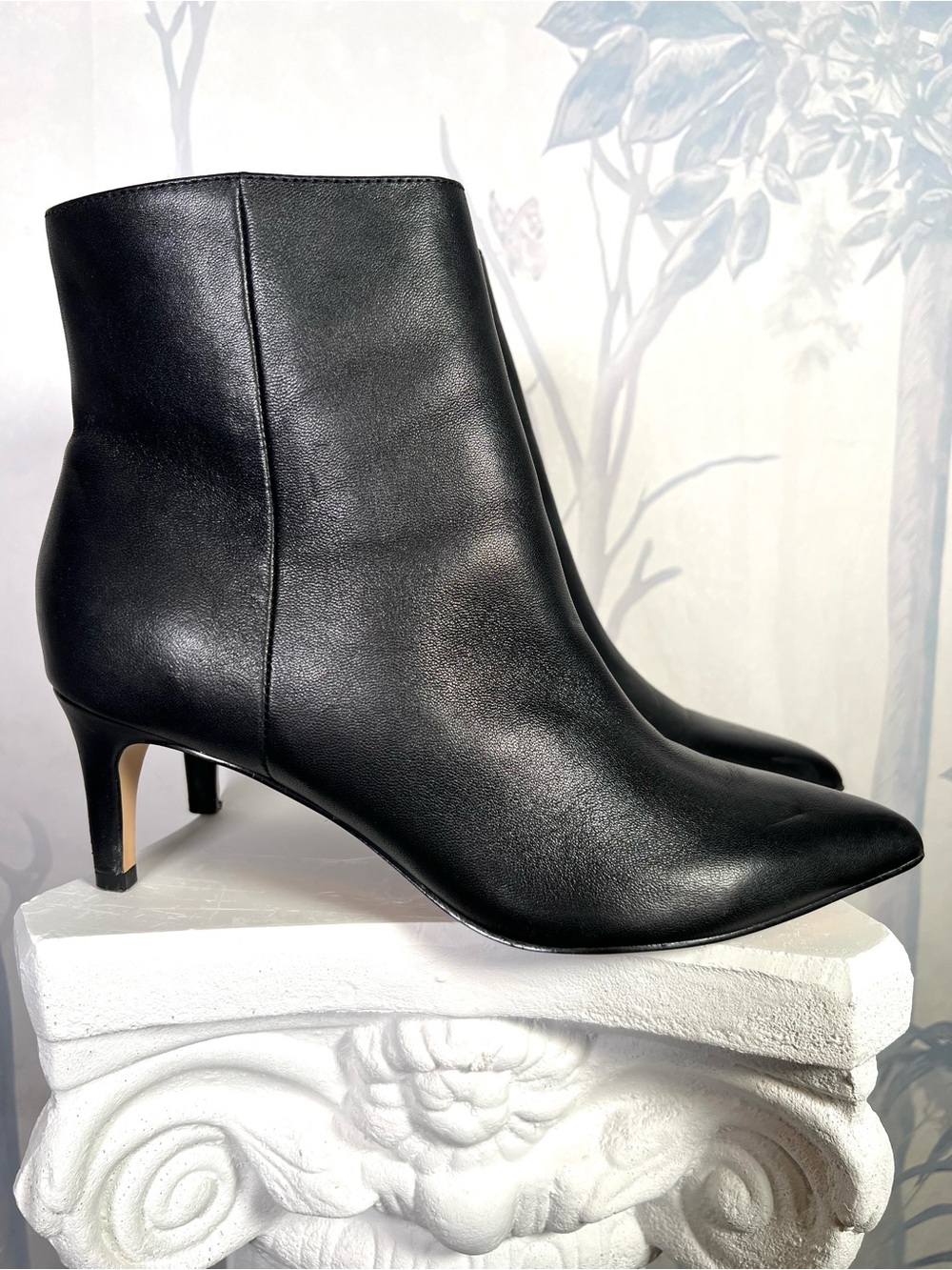Nine West Sheeba Black Leather Ankle Boots 7.5
